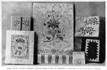 Book Cover; Pulpit Hanging; Prayer Book Cover of Charles I.  Belonging to H. M. the Queen.  England.