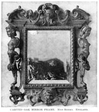 Carved Oak Mirror Frame.  Miss Reeks.  England.