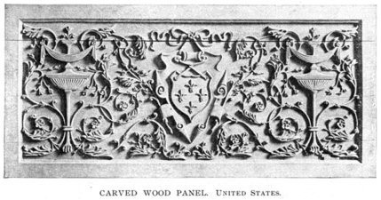 Carved Wood Panel.  United States.