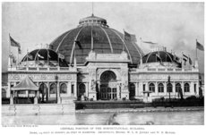 Central Portion of the Horticultural Building.  Dome, 114 Feet in Height; 180 Feet in Diameter.  Architects, Messrs. W. L. B. Jenney and W. B. Mundie.