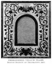 Embroidered Vellum Frame.  Boston Society of Decorative Art.