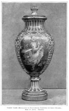 Paris Vase—Medallion in Polychrome Painting on Gray Enamel.  Mme. E. Apoil.  France.