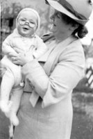 Mary MacLean Macky and David Wallace Macky (6 mo, wearing her spectacles), 1936