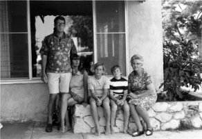 David Wallace Macky, Kathleen Ann Macky, Brian Wallace Macky, Ian Geoffrey Macky, Mary MacLean Macky, Normal Heights, San Diego, circa 1970