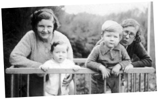 Mary MacLean Macky, Peter Wallace Macky (10 mo), David Wallace Macky, and Marjorie Ethel Macky, 1938