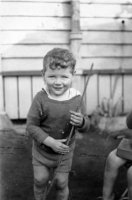 Peter Wallace Macky playing in back yard just before leaving NZ, May 1939