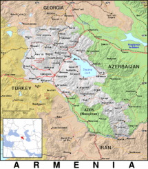 Free, public domain map of Armenia