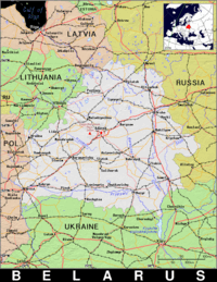 Free, public domain map of Belarus