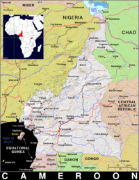 Free, public domain map of Cameroon