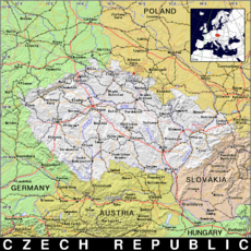 Free, public domain map of Czech Republic