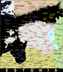Free, public domain map of Estonia