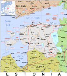 Free, public domain map of Estonia