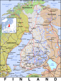 Free, public domain map of Finland