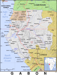 Free, public domain map of Gabon