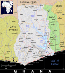 Free, public domain map of Ghana