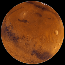 First frame of rotating Mars globe