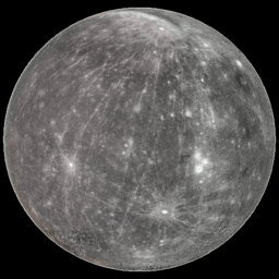 First frame of rotating Mercury globe