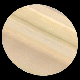 First frame of rotating Saturn globe