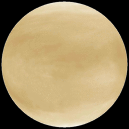 First frame of rotating Venus globe