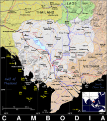 Free, public domain map of Cambodia