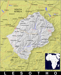 Free, public domain map of Lesotho