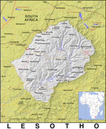 Free, public domain map of Lesotho