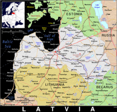 Free, public domain map of Latvia
