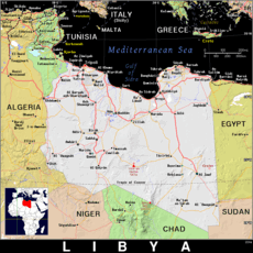 Free, public domain map of Libya