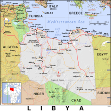 Free, public domain map of Libya