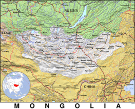 Free, public domain map of Mongolia