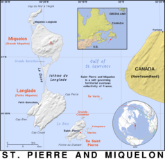 Free, public domain map of Saint Pierre and Miquelon