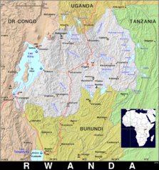 Free, public domain map of Rwanda