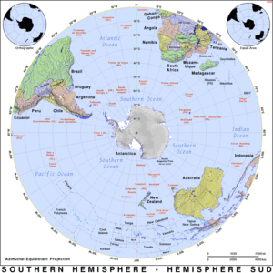 Free, public domain map of Southern Hemisphere