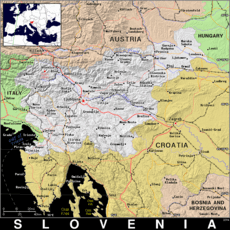 Free, public domain map of Slovenia