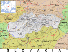 Free, public domain map of Slovakia