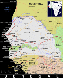 Free, public domain map of Senegal