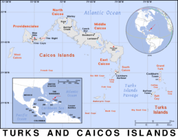 Free, public domain map of Turks and Caicos Islands