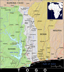 Free, public domain map of Togo