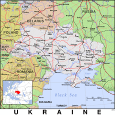 Free, public domain map of Ukraine