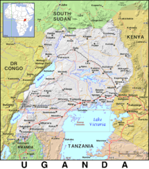 Free, public domain map of Uganda