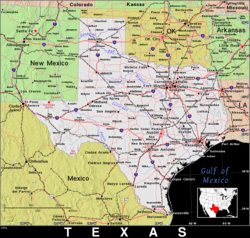 Free, Public Domain map of Texas