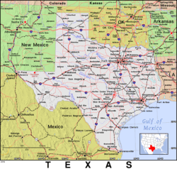 Free, Public Domain map of Texas