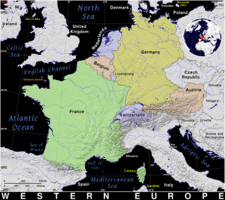 Free, public domain map of Western Europe