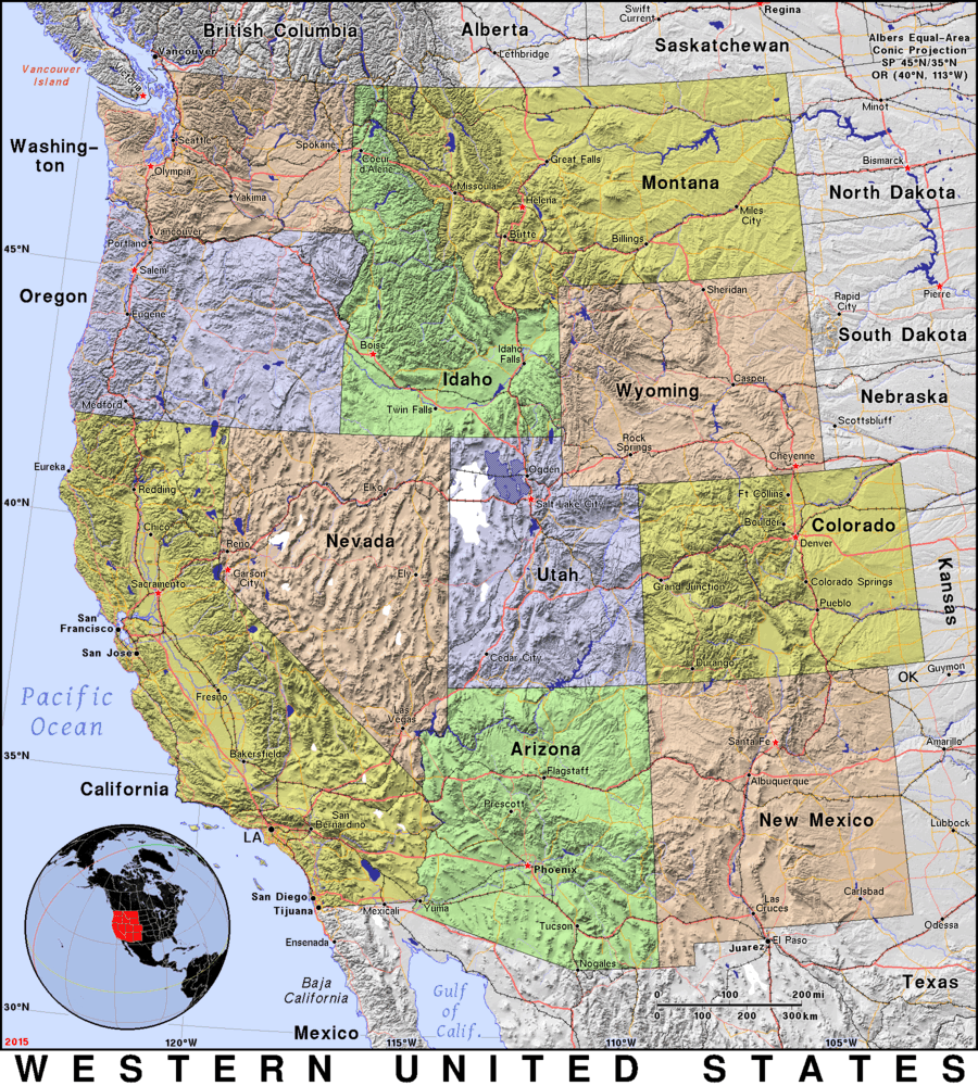 Western United States · Public domain maps by PAT, the free, open