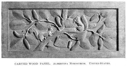 Carved Wood Panel.  Albertina Nordstrom.  United States.