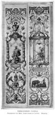 Embroidered Panels.  Exhibited by Mme. Leroudier of Lyons.  France.
