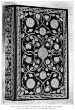 Facsimile of Bible Belonging to Queen Elizabeth.  Royal Society of Art Needlework.  England.