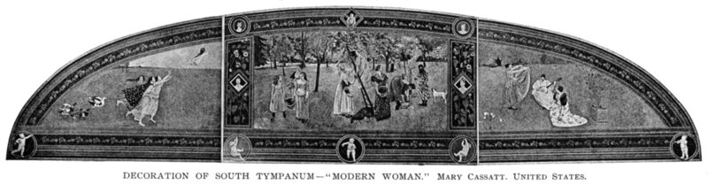 Decoration of South Tympanum—"Modern Woman."  Mary Cassatt.  United States.