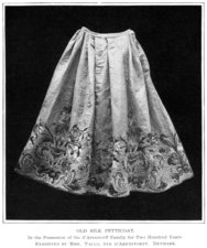 Old Silk Petticoat.  In the Possession of the d'Arenstorff Family for Two Hundred Years.  Exhibited by Mme. Vallo, nee d'Arenstorff.  Denmark.