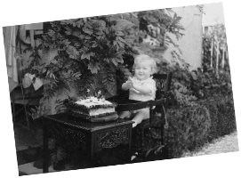 David Wallace Macky 1st Birthday Party with Cake, Dec 1936